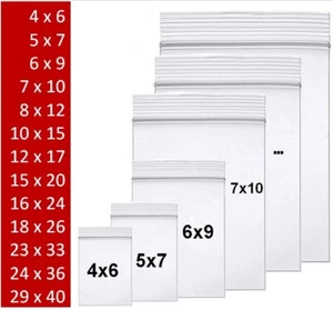 ** Aussie Seller ** 100~1000x Bulk Resealable Clear Plastic Lock Bags With Zip - Picture 1 of 24