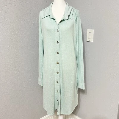 Soft Surroundings Nightgown Dress Cozy Soft Loungewear With Buttons Size XL - Image 1 of 4