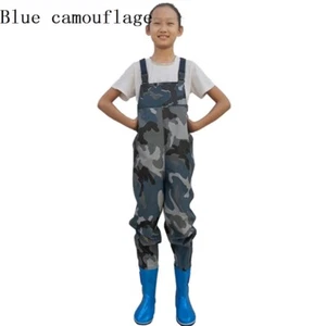 Unisexe Enfants Poitrine Cuissardes Pantalon Imperméable Bottes Pêche Extérieur - Foto 1 di 17