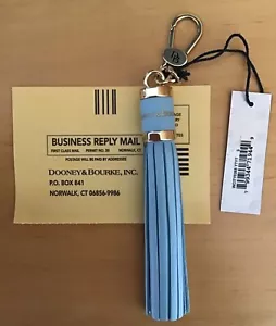 Dooney & Bourke Sammi City Leather Tassel Bag Charm in PALE BLUE - Picture 1 of 4