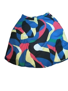 CONTEXT Exclusively@ LORD&TAYLOR Midi SKIRT Size L Multi Primary Colors Abstract - Picture 1 of 4