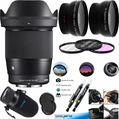 Sigma 16mm f/1.4 DC DN Contemporary Lens for Sony E + 67mm ALL U NEED KIT - Image 1 of 2