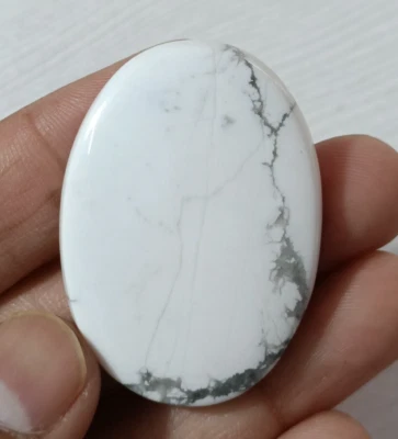 Piedras preciosas Howlita cabujón blanco ovalado gema natural Howlita turquesa 42X30X6 mm Foto 1 de 4