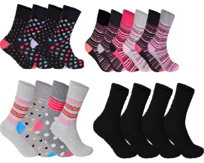 12 pares de calcetines diabéticos no elásticos de algodón ricos de lujo para mujer y mujer talla 4 a 8 Foto 1 de 4