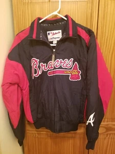 Unisex Youth, Navy Blue Atlanta Braves Coat by Majestic, Size Med., New w/ Tags - Picture 1 of 7
