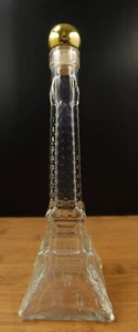 Eiffel Tower Bottle/Flask Paris France Art Deco style Architecture Glass - Picture 1 of 8
