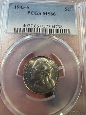 1945-S Jefferson Nickel MS66+ PCGS Rare Grade - Image 1 of 4