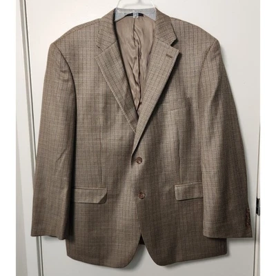 Abrigo Blazer Chaqueta Deportivo Lauren Ralph Lauren Lana Seda Beige Pata de Gallo 44S Foto 1 de 4