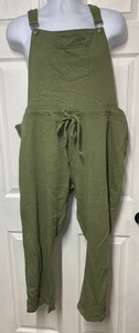 Rouge Collection Jumpsuit Womens Plus Size 3X Olive Green Overalls Bib Brace - Picture 1 of 12