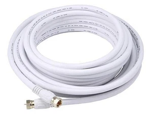 Monoprice 25ft RG6 (18AWG) 75Ohm, Quad Shield, CL2 Koaxialkabel - weiß - Bild 1 von 3