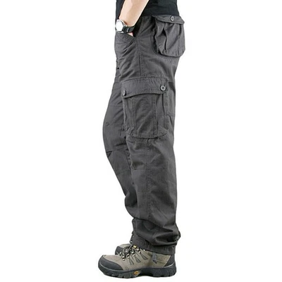 Men's Army Tactical Combat 100% Cotton Cargo Work Pants Outdoor Hiking Trousers - Image 1 of 4
