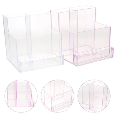  Custodia portaoggetti per 2 punte per trapano per unghie - Acrilico trasparente - Immagine 1 di 4