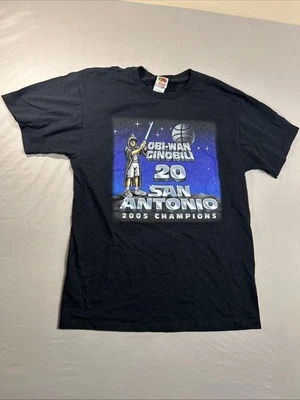 San Antonio Spurs Obiwan Ginobili 20 2005 Champions Screen Printed Vintage - Image 1 of 4