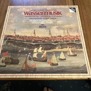 TELEMANN-WASSERMUSIK/3 CONCERTOS-1984 ARCHIV DIGITAL VINYL LP-GOEBEL (NM/M-) - Picture 1 of 4