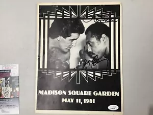 RARO 1981 FOLLETO DE PRENSA FIRMADO KEN NORTON AND GERRY COONEY PROGRAMA JSA CERTIFICADO DE AUTENTICIDAD - Imagen 1 de 4