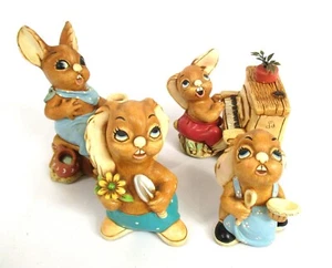 Small Bundle of 4x Pendelfin Collectible Hand Painted Stonecraft Rabbit Figures - Picture 1 of 12