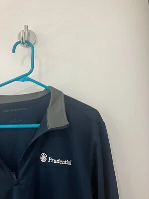 Prudential长款套头半拉链衬衫聚酯纤维海军蓝男式大号 — 第 1/3 张图片