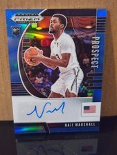 NAJI MARSHALL     2020 PANINI PRIZM DRAFT PICKS BLUE PRIZM RC AUTO #/149 SP