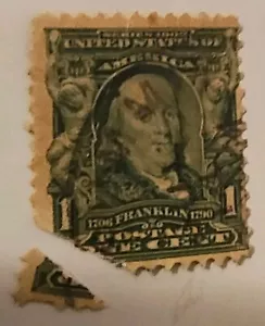 Estampilla postal de Benjamin Franklin de 1 centavo estampilla de Estados Unidos - Imagen 1 de 9