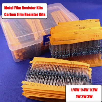 1/6W 1/4W 1/2W 1/2/3W Metallfilm Widerstand & Kohlefilm Widerstand Sortiment Kit - Bild 1 von 4
