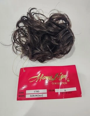 Curly Scrunchie Ponytail Synthetic 3" 6 Chestnut Brown Messy Bun - Image 1 of 4