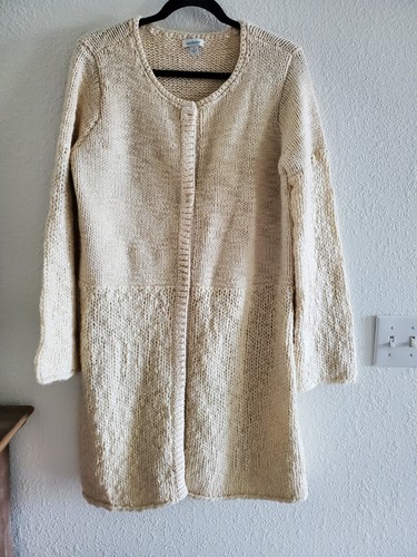 OFF WHITE Cappotto cardigan Sundance Duster crema maglia grossa taglia piccola