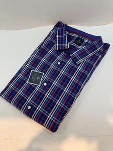 Tailorbyrd Navy White Red Plaid Button-Down Men's Shirt Size 5X NEW Charity DS51 - Picture 1 of 7