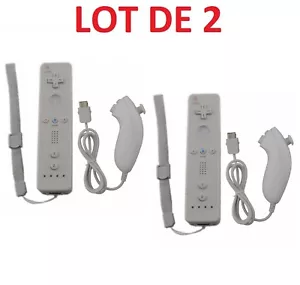 2 X Télécommande Wiimote + Nunchuck pour Nintendo Wii et Wii U - Photo 1/33