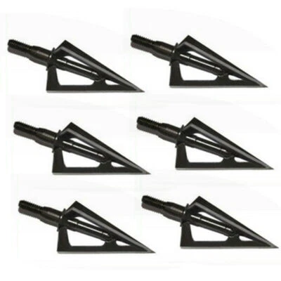 6/12/24P 3 Blades Sharp Broadheads Hunt Archery Arrow Head Black Stainless steel - Image 1 of 4