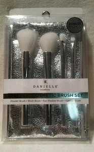 Danielle Creations Metallic Cosmetic Brush Set w/ Bonus Travel Tote - Picture 1 of 2