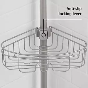 Tension Rod Shower Caddy, Rust-Resistant 3 Tier Corner Pole Caddy, 5 - 8 Ft. - Picture 1 of 6