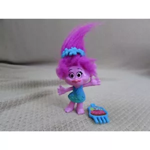 Figuración/muñeca Dreamwork's Hasbro Trolls Poppy con peine y corona 4,5" con pelo - Imagen 1 de 7