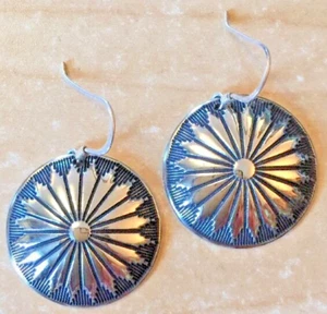 Kaktus Berg Concho Ohrringe!  Sterling Silber Ohr Drähte!  Handarbeit! - Bild 1 von 5