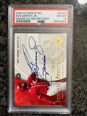 2005 Ultimate Signature Immortal Inscriptions Ken Griffey Jr #/99 PSA 8 Auto - Image 1 of 2