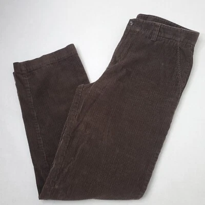 Pantalones chinos de pana Croft & Barrow para hombre calce clásico talla 34x34 marrón frente plano Foto 1 de 4