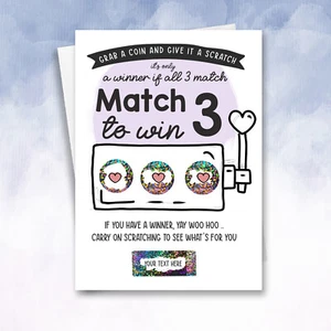 Scratch Off Reveal lotería tarjeta de cumpleaños aniversario regalo ganador personalizado - Imagen 1 de 8