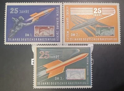 25 Jahre Deutscher Raketenflug Gerhard Zucker Rakete Raketenpost Satz ** (8019 - Bild 1 von 2