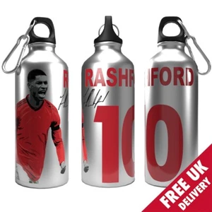 United Water Bottle Rashford 750ml 2-Lid Aluminium Silver - Picture 1 of 7