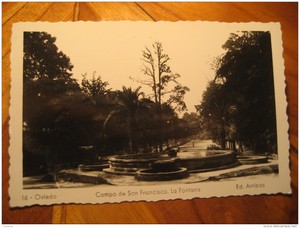 OVIEDO Campo De San Francisco La Fontana ASTURIAS Post Card SPAIN