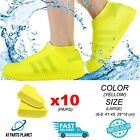 Waterproof Resistant Silicone Rain Yellow Boot ShoeCover Protector 10 Pair Large