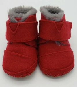 Botines Tom's Niño Pequeño Bebé Talla 2 Cuna Fieltro Rojo - Imagen 1 de 6