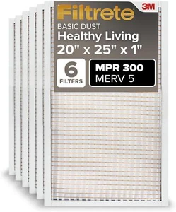 20x25x1 AC Furnace Air Filter|MERV 5, MPR 300, Capture Unwanted Particles, 3-Mon - Picture 1 of 10