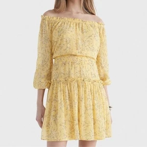 Tommy Hilfiger Kleid 16 gelb Stufen Chiffon Ballon Flirty Landhaus Boho - Bild 1 von 13