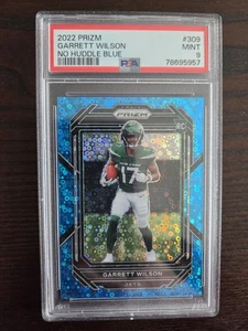 Garrett Wilson 2022 Panini Prizm #309 No Huddle Blue Disco /79 Rookie PSA 9 - Picture 1 of 2
