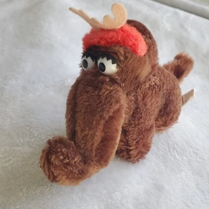 VTG 4x7" Sesame Street Snuffy Snuffleupagus Xmas Reindeer Plush Stuffed Applause - Picture 1 of 6