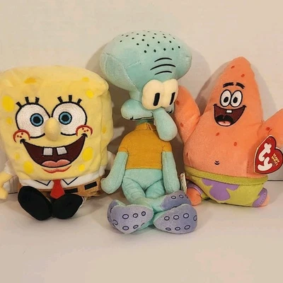 复古收藏家 TY 豆豆娃海绵宝宝方裤 Patrick Squidward — 第 1/4 张图片