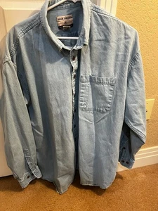High Sierra Light Blue Denim LSleeve Button Up Shirt Great Condition Size XXL - Picture 1 of 8