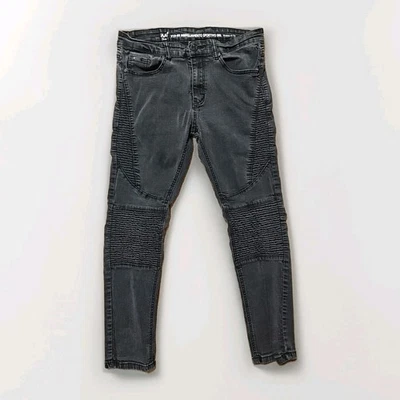 Jeans Versace V1969 30x30 Abbigliamento Sportivo Negro Denim Y2K Milan Moto Slim Foto 1 de 4