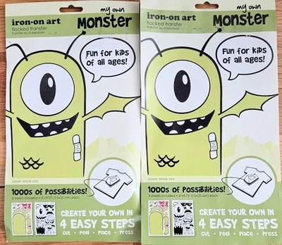 My Own Scary Monster Flocked Iron-On Tranfer Art Shirt New 2 Packs Halloween  - Image 1 of 3