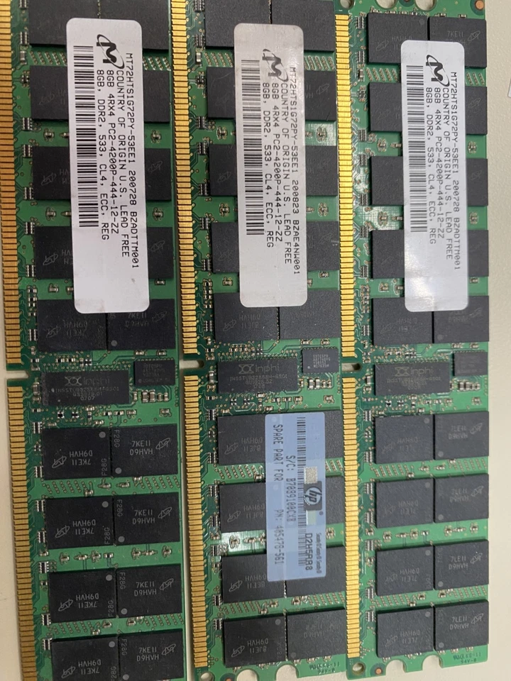 **LOTE DE 3**8 GB Micron PC2-4200P Memoria RAM - MT72HTS1G72PY-53EE1 Foto 1 de 1